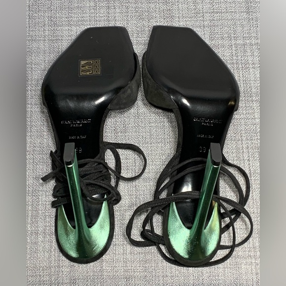 Saint Laurent Women's Paz Ankle Tie High Heel Sandals Size EU39 - Picture 6 of 10